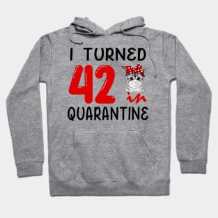I Turned 42 In Quarantine Funny Cat Facemask Hoodie